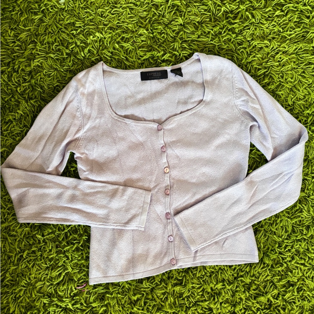 Light Purple Cashmere Silk Blend Cardigan